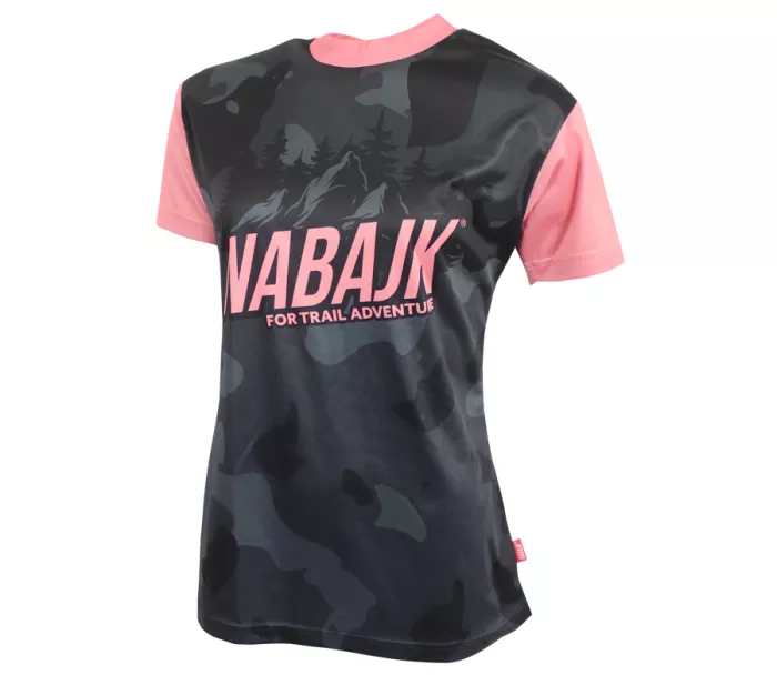 Dámsky dres Nabajk Kubba short sleeve black camo/old pink