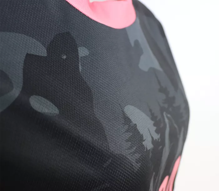 Dámsky dres Nabajk Kubba short sleeve black camo/old pink