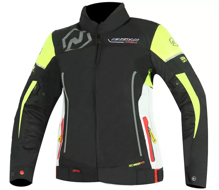 Dámská bunda na moto Nazran California 2.0 black/fluo/white Tech-air compatible