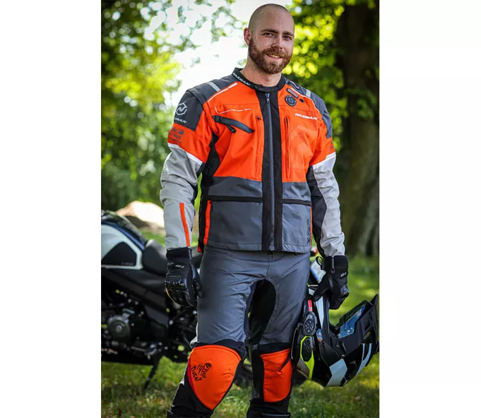 Nohavice na moto Nazran Cavell Dakar anthra/orange/black/red