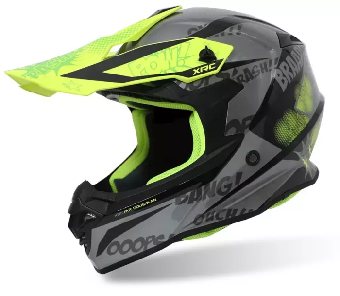 Motokrosová prilba XRC Dousman grey/yellow fluo