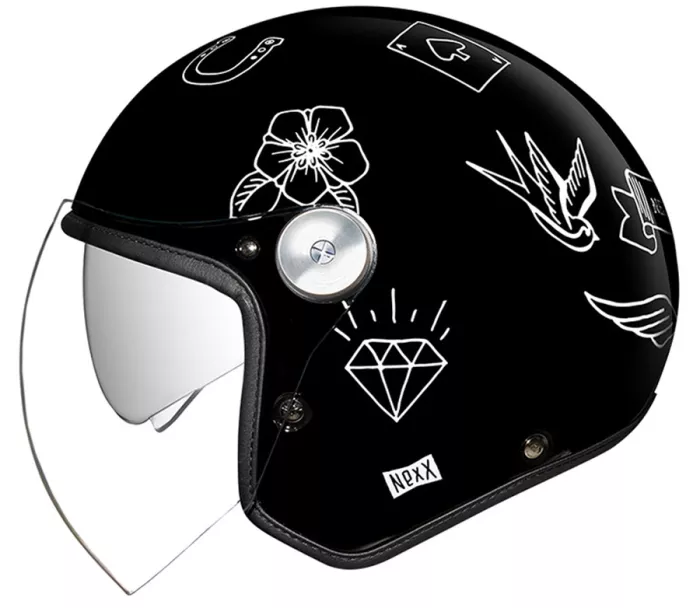 Otvorená helma na moto NEXX X.G30 Tattoo black white