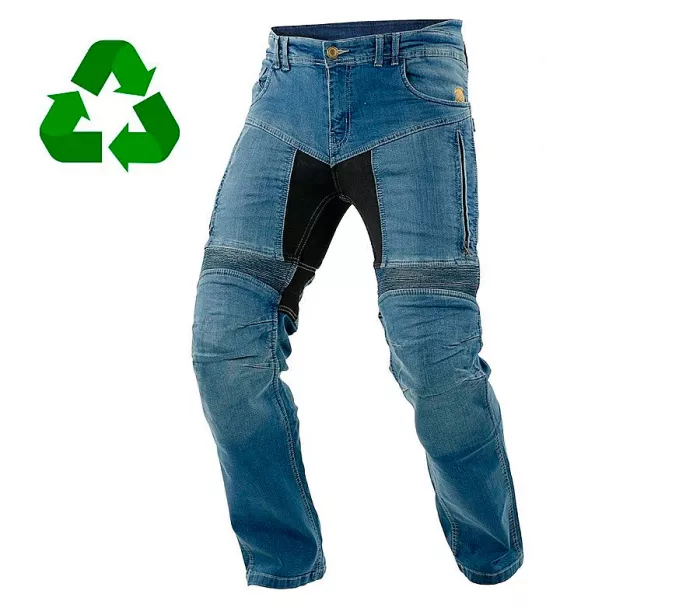 Kevlarové džínsy na moto Trilobite Parado Recycled blue SLIM (predĺženej)