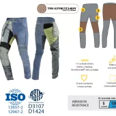 Dámske džínsy na moto Trilobite Parado doublelayer AAA skinny fit blue level 2 (predĺžené)