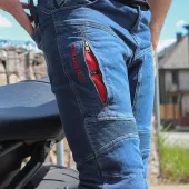 Pánske nohavice na moto Trilobite Parado monolayer AAA slim fit blue (Skrátené)