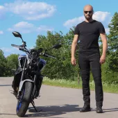 Džínsy na motorku Trilobite Parado monolayer AAA slim fit black