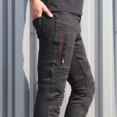 Pánske džínsy na motocykel Trilobite Parado skinny fit black level 2