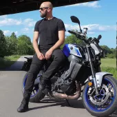 Pánske džínsy na motocykel Trilobite Parado skinny fit black level 2