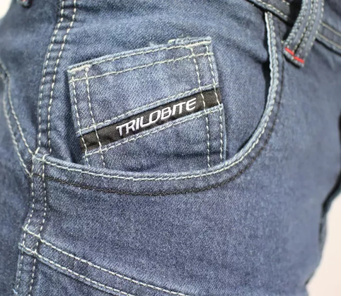 Dámske džínsy na moto Trilobite Parado skinny fit blue level 2 (predĺžené)