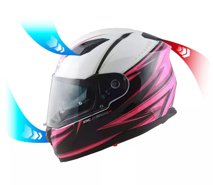 Helma na moto XRC Merchi R black/pink/white