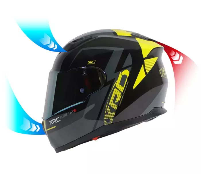 Prilba na motorku RC Pure GP 6 black/yellow fluo