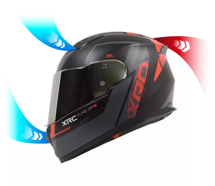 Helma na motorku XRC Pure GP 6 matt black/red