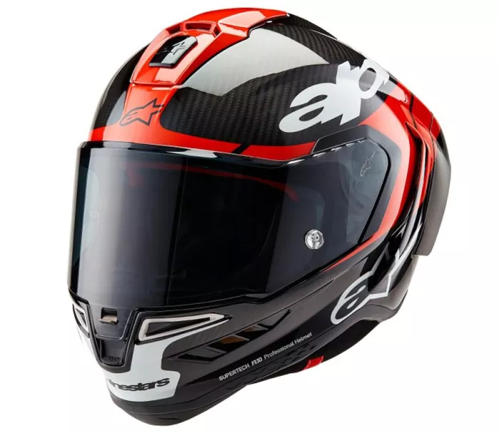 Integrálna helma Alpinestars Supertech R10 Element black/carbon bright red/white gloss