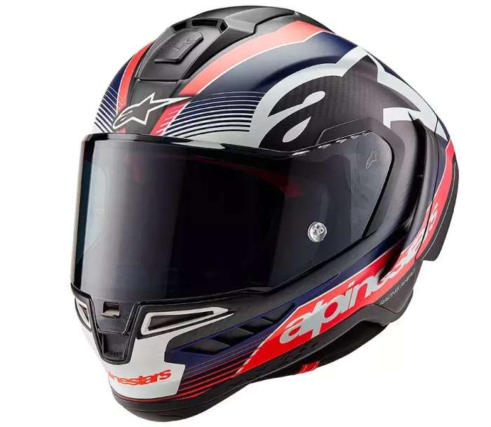 Integrálna helma Alpinestars Supertech R10 Team black/carbon red fluo/dark blue matt