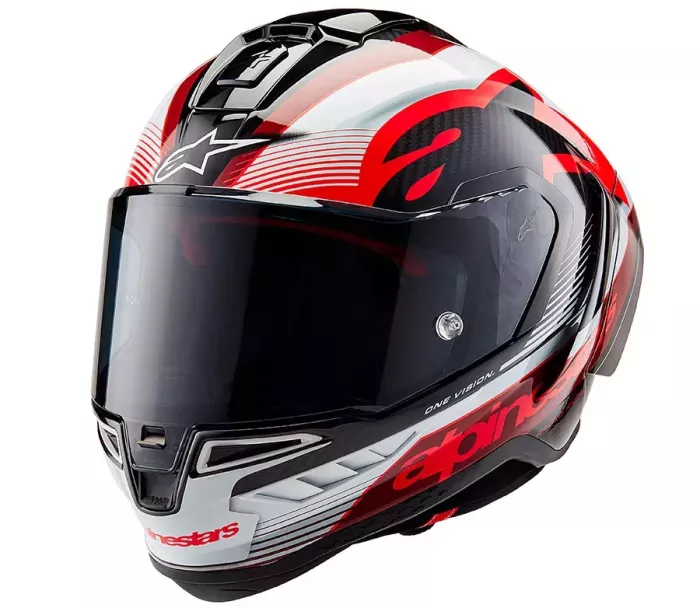 Helma na moto Alpinestars Supertech R10 Team black/carbon red/white glossy