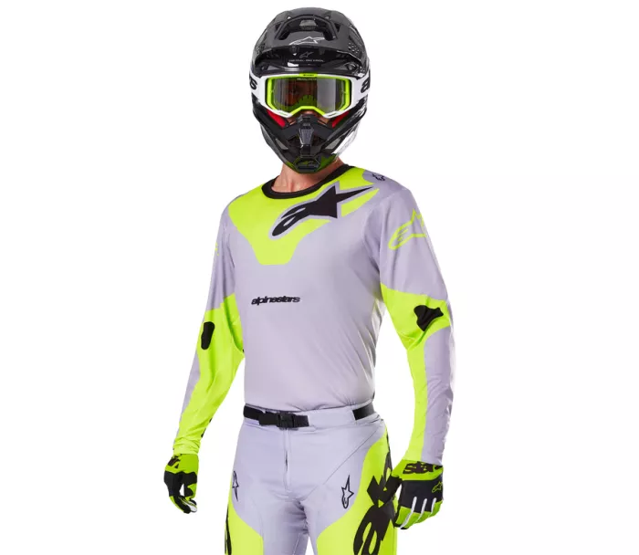 Motokrosový dres Alpinestars Racer Veil grey/yellow fluo