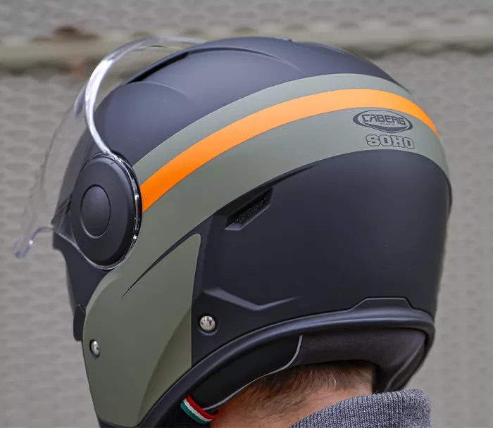 Otvorená helma Caberg Soho Zephyr matt black/military green/orange