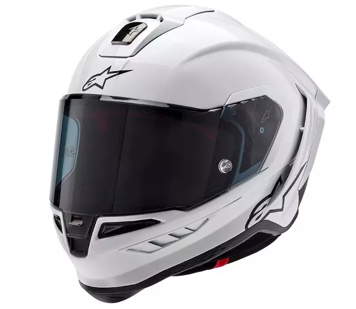 Helma na motocykl Alpinestars Supertech R10 Solid white glossy/black matt