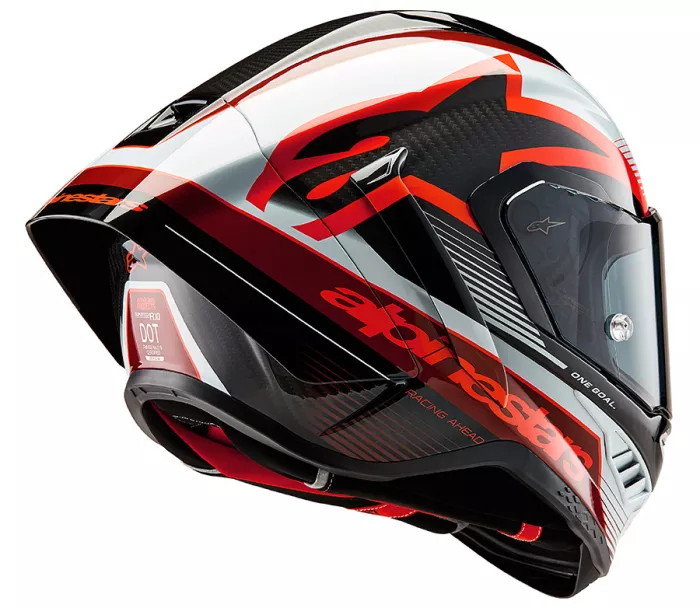 Helma na moto Alpinestars Supertech R10 Team black/carbon red/white glossy