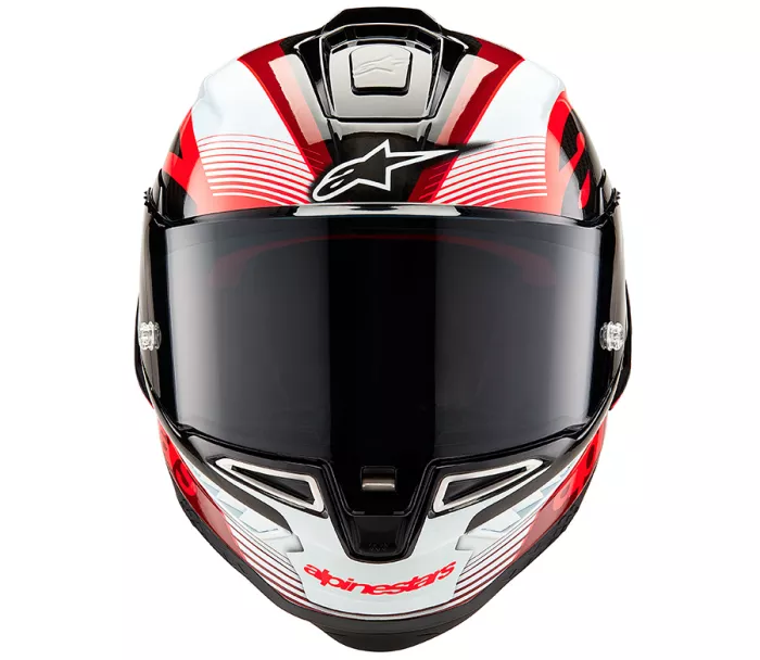 Helma na moto Alpinestars Supertech R10 Team black/carbon red/white glossy