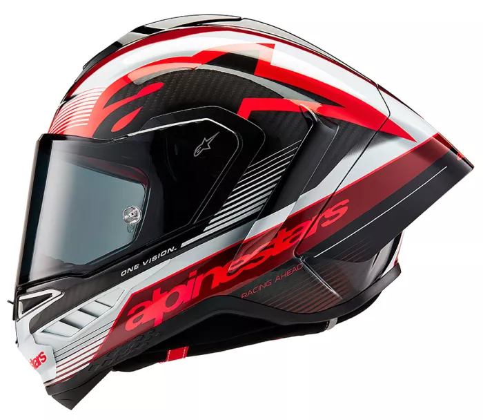 Helma na moto Alpinestars Supertech R10 Team black/carbon red/white glossy