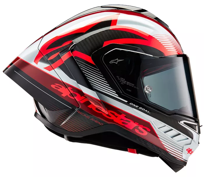 Helma na moto Alpinestars Supertech R10 Team black/carbon red/white glossy