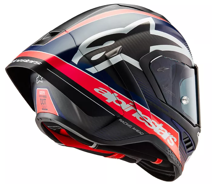 Integrálna helma Alpinestars Supertech R10 Team black/carbon red fluo/dark blue matt