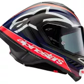 Integrálna helma Alpinestars Supertech R10 Team black/carbon red fluo/dark blue matt