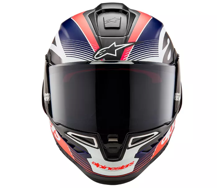 Integrálna helma Alpinestars Supertech R10 Team black/carbon red fluo/dark blue matt