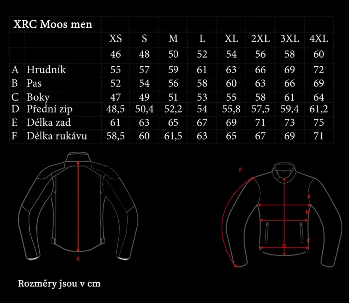 Bunda na moto XRC Moos WTP men jacket blk/red