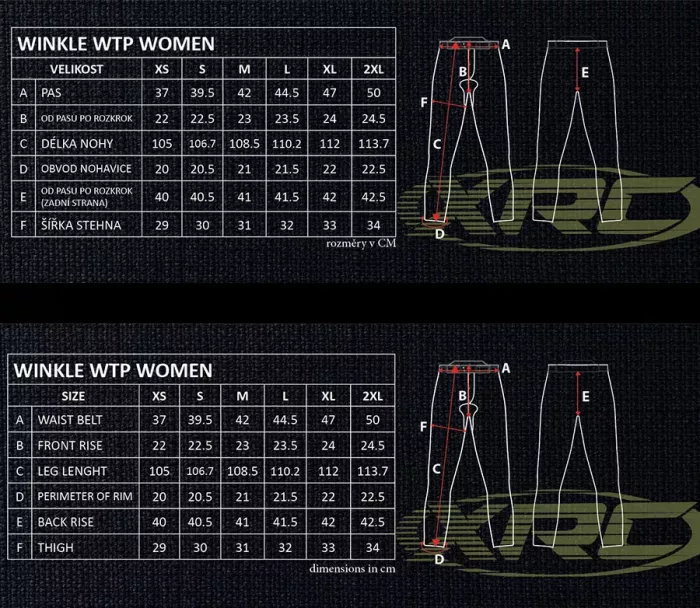 Dámske nohavice XRC Winkle 2.0 WTP adventure black