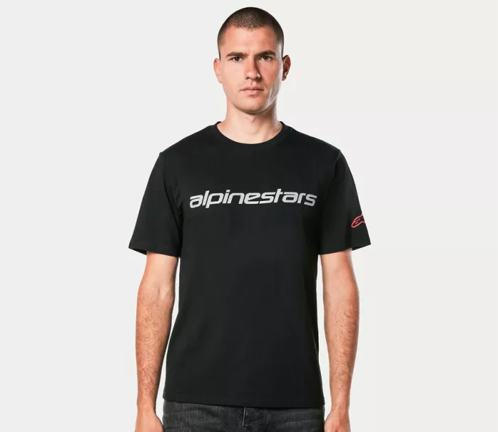 Pánske tričko Alpinestars Linear Wordmark 2.0 CSF black/grey/red