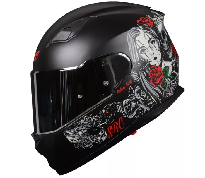 Helma na moto XRC Cobra king matt black/red