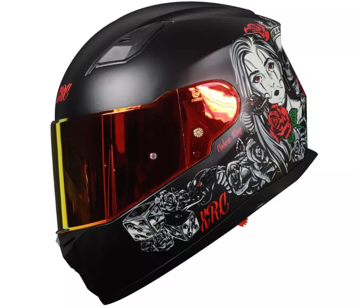 Helma na moto XRC Cobra king matt black/red