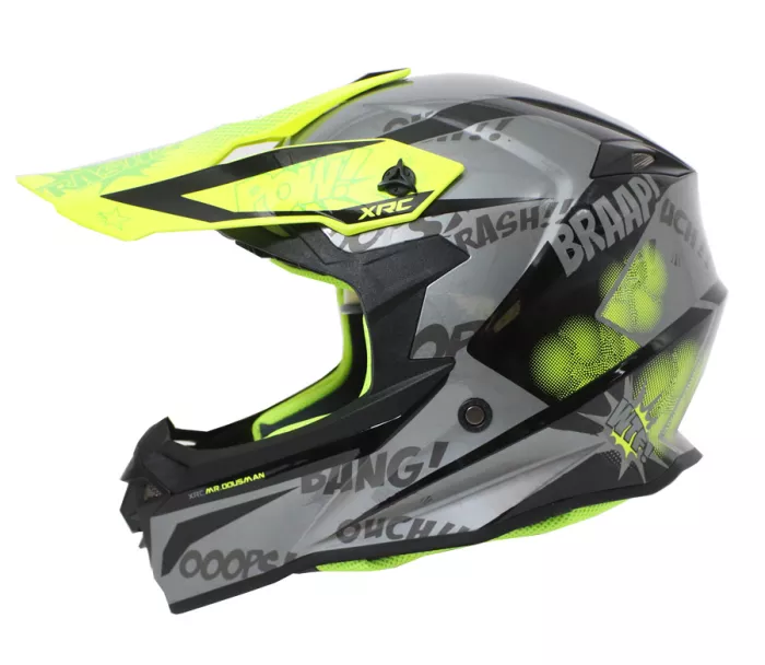 Motokrosová prilba XRC Dousman grey/yellow fluo