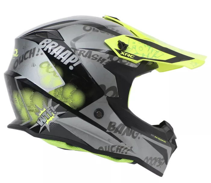 Motokrosová prilba XRC Dousman grey/yellow fluo