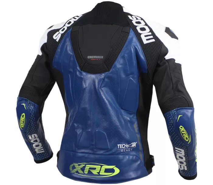 Kožená bunda na motorku XRC Moos blue/white/blk