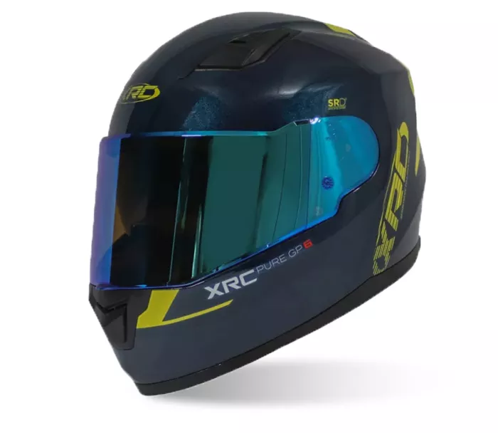 Motocyklová prilba XRC Pure GP 6 modrá/žltá fluo