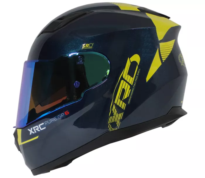 Motocyklová prilba XRC Pure GP 6 modrá/žltá fluo