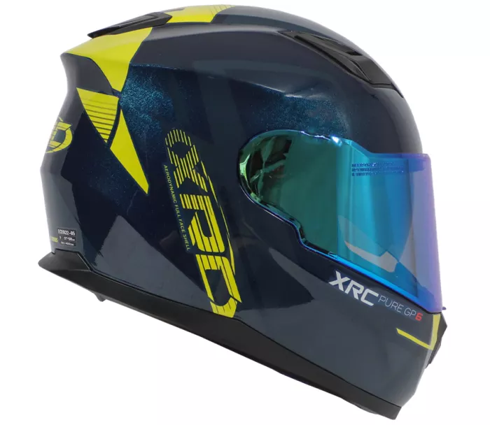 Motocyklová prilba XRC Pure GP 6 modrá/žltá fluo