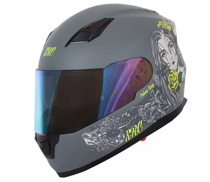 Helma na moto XRC Cobra king matt grey/fluo