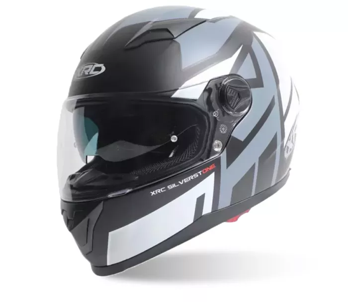 Helma na motorku XRC Silverstone matt black/grey/white