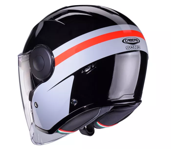 Otvorená helma Caberg Soho Zephyr black/grey/red