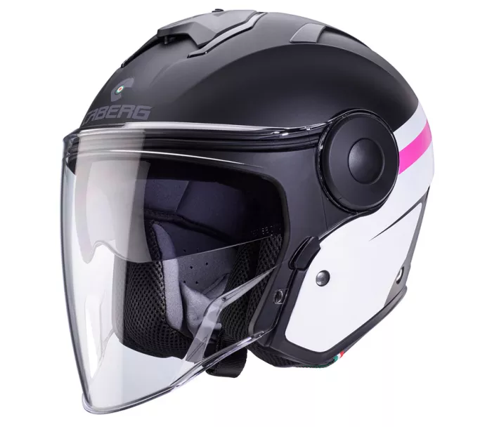 Otvorená helma Caberg Soho Zephyr matt black/white/fuchsia