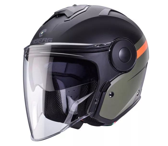 Otvorená helma Caberg Soho Zephyr matt black/military green/orange